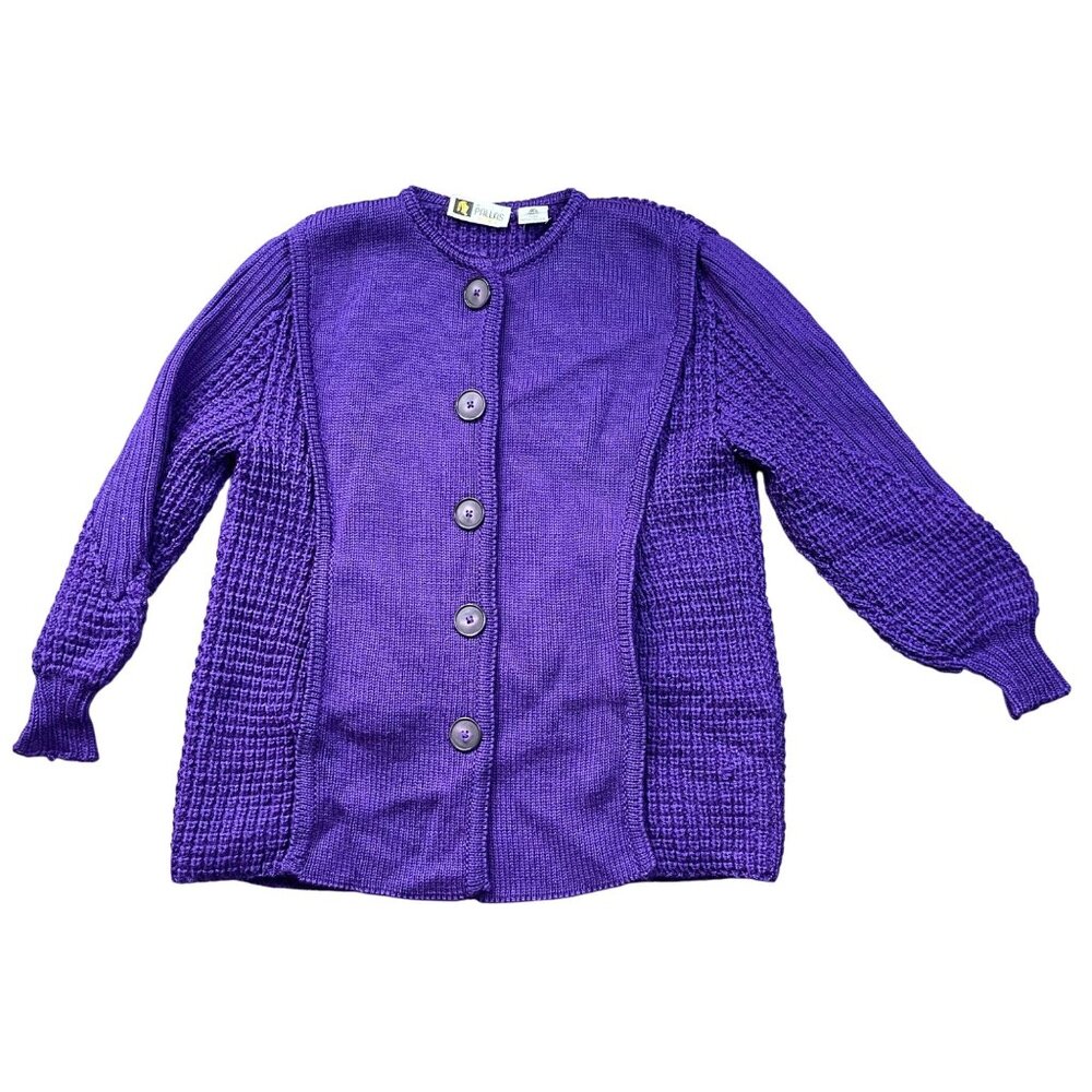 Vintage Pallas Original Handmade Pure New Wool‎ Cardigan Sweater Women's Large